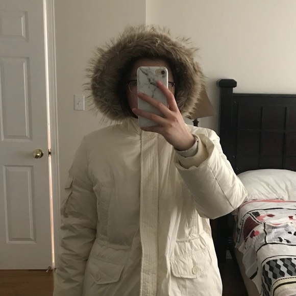 Loft White Down-filled Winter Coat - XL - Picture 2 of 4